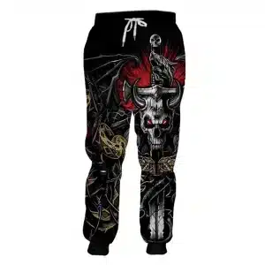 Scary Demon Horned Skull Snake Horror Men's Sweatpants