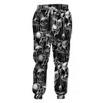 Scary Dripping Skulls Pattern Horror Black Men's Sweatpants