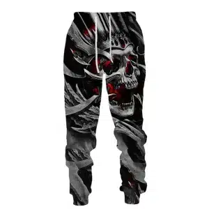 Scary Tribal Skull Warrior Graphic Horror Men’s Joggers