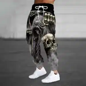 Skeleton Grim Reaper Skull Shadow Graphic Men's Joggers