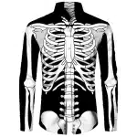 Skeleton Ribcage Cosplay Men’s Long Sleeve Dress Shirt