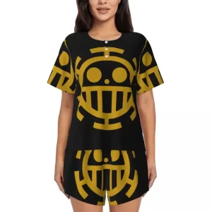 Trafalgar Law Heart Pirates Gold Skull Women's Pajamas Set