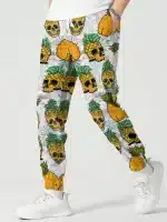 Tropical Pineapple Skull Art Pattern Men's Sweatpants