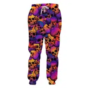 Vibrant Gradient Color Skull All-Over Print Men's Sweatpants