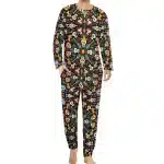 Vibrant Sugar Skull Fiesta Pattern Men’s Pajamas Set