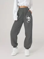 Gothic Floral Skull Minimalist Icon Women’s Sweatpants