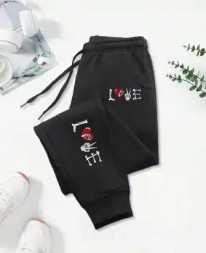 Minimalist Love Heart Skeleton Hand Logo Women’s Joggers