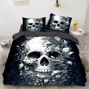 Dark Gothic Skull Enchanted Vines Garden Bedding Set