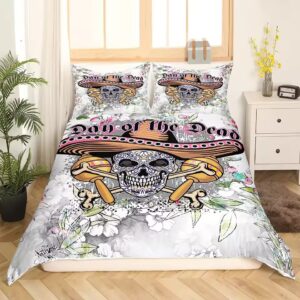 Day of the Dead Sugar Skull Hat Floral Fiesta Bedding Set