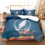 Dreamy Grateful Dead Skull Sunset Sky Graphic Bedding Set