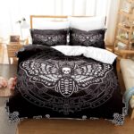 Gothic Death Moth Skull Occult Circle Icon Bedding Set