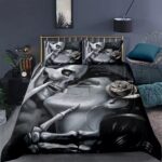 Gothic Skeleton Couple Eternal Love Romance Bedding Set