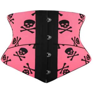 Gothic Skull & Crossbones Logo Pattern Waist Corset