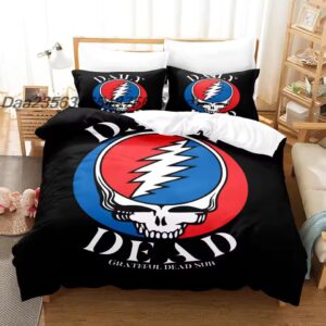 Grateful Dead Rock Band Skull Lightning Bolt Bedding Set