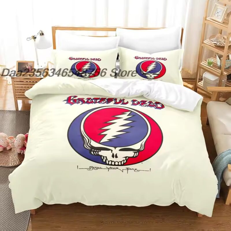 Grateful Dead Steal Your Face Skull Vintage Bedding Set