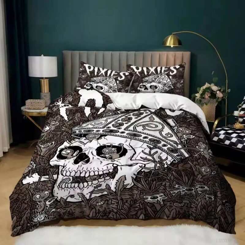 Grunge Grassland Gothic Pixies Skull Artwork Bedding Set