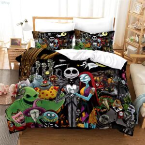 Halloween Nightmare Skeleton Characters Bedding Set