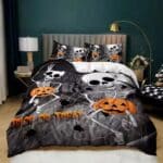 Halloween Skeletons & Jack-O'-Lanterns Bedding Set