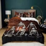 Halloween Skeletons and Spiderweb Pumpkin Bedding Set