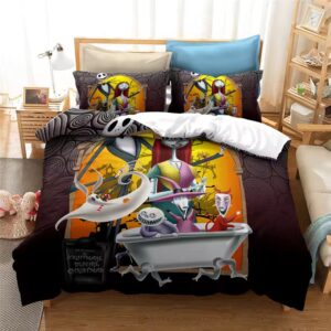 Halloween Town Jack Skeleton Spooky Art Bedding Set