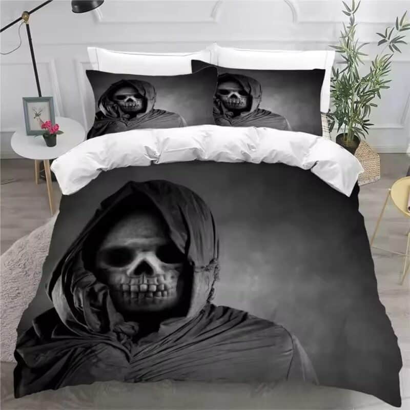 Haunted Dark Grim Reaper Skeleton Gothic Bedding Set