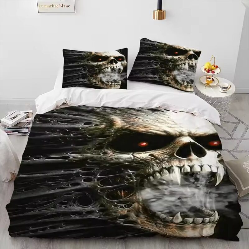 Horror Demonic Skull Screaming Nightmare Bedding Set