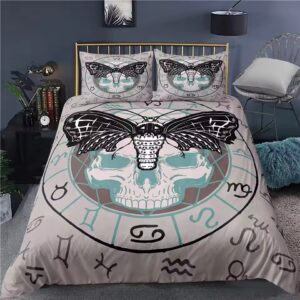 Mystic Death Moth Zodiac Skull Gothic Art Bedding Set