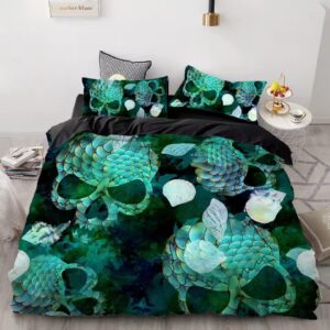 Mystical Oceanic Skull & Mermaid Scales Bedding Set