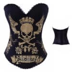 Regal Edgy Style Gothic Winged Skull Overbust Corset