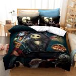 Spooky Jack & Sally Gothic Skeleton Moonlit Bedding Set