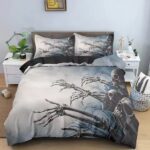 Haunting Skeleton Hands & Skulls Grey Horror Bedding Set