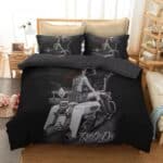 Ride or Die Gothic Lady Skeleton Biker Black Bedding Set