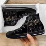Dark Reaper Skeleton Game Over Chains High Top Sneakers