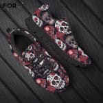 Dark Sugar Skull Red Rose Gothic Horror Low Top Sneakers