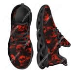 Gothic Horror Red Smoke Skull Art Black Low Top Sneakers