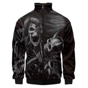 Heavy Metal Grim Reaper Skeleton Gothic Horror Bomber Jacket