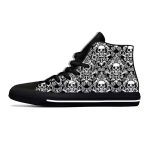 Intricate Filigree Skull Graphic Gothic High Top Sneakers