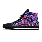 Vibrant Psychedelic Sugar Skull Galaxy High Top Sneakers