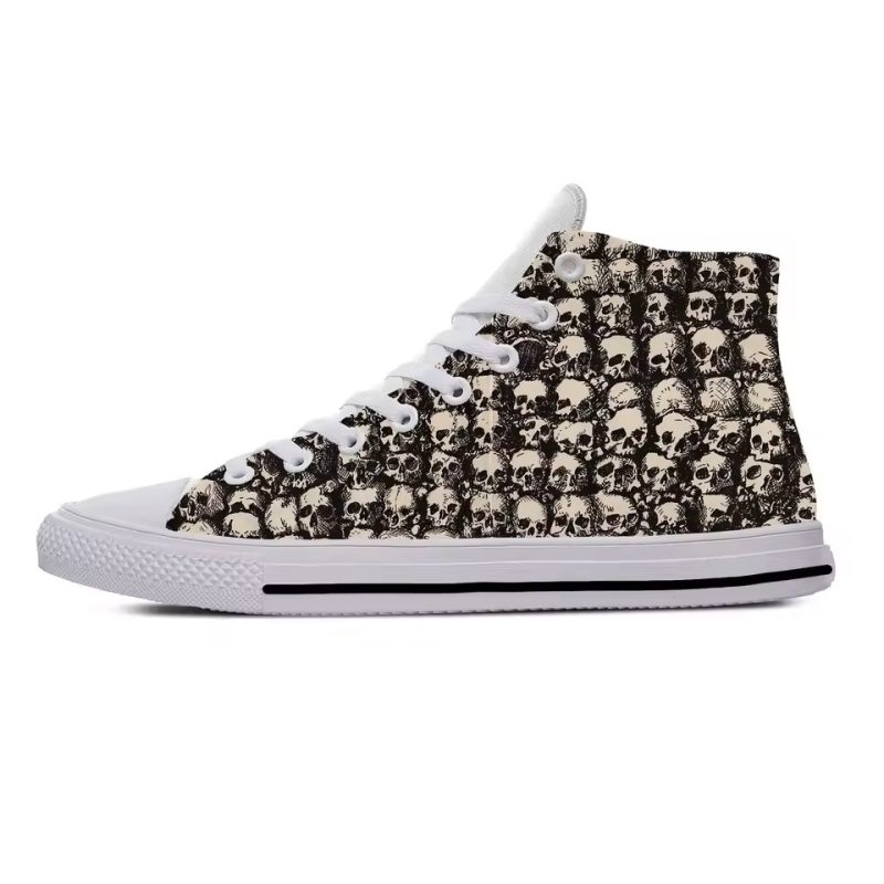 Vintage Grunge Skulls Gothic Horror Art High Top Sneakers