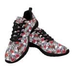 Vintage Skull and Rose Vine Black Lace-Up Low Top Sneakers