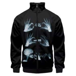 X-Ray Rolling Smoker Skeleton Skull Hand Bomber Jacket